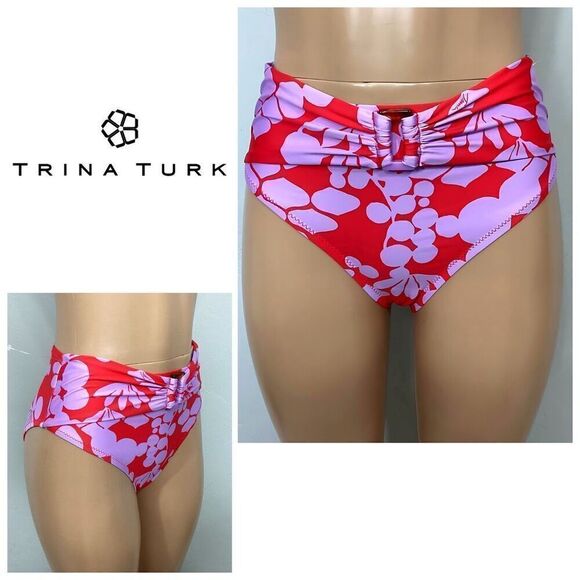 New. TRINA TURK high waisted bikini bottom. 8. Retails $84 - Picture 1 of 7